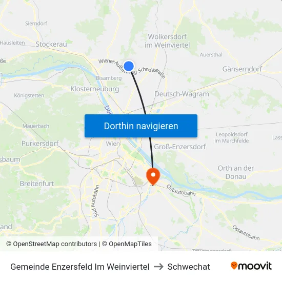 Gemeinde Enzersfeld Im Weinviertel to Schwechat map
