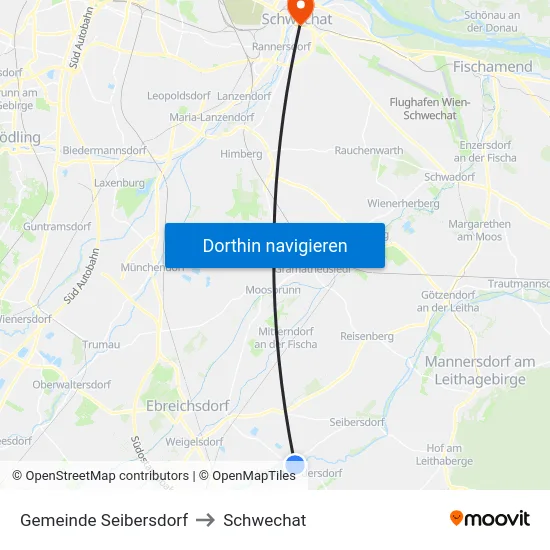 Gemeinde Seibersdorf to Schwechat map