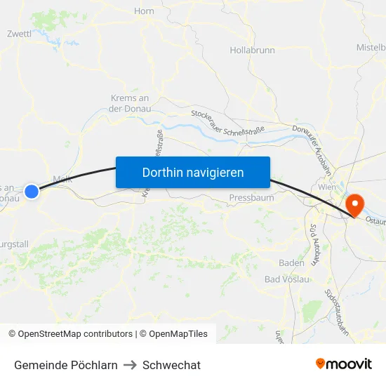 Gemeinde Pöchlarn to Schwechat map