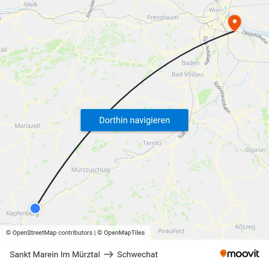 Sankt Marein Im Mürztal to Schwechat map