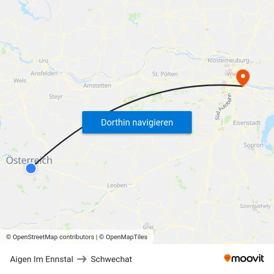 Aigen Im Ennstal to Schwechat map