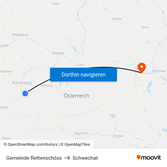Gemeinde Rettenschöss to Schwechat map