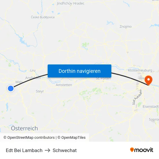 Edt Bei Lambach to Schwechat map