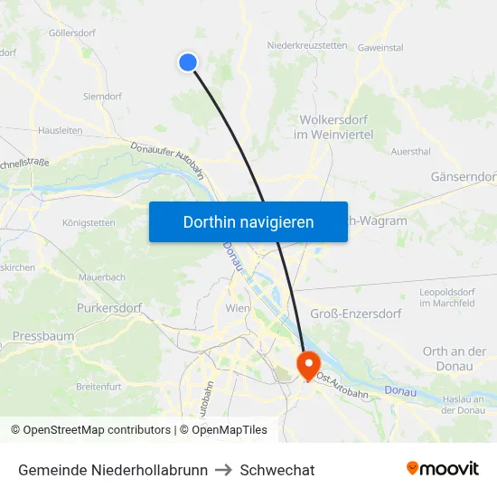 Gemeinde Niederhollabrunn to Schwechat map