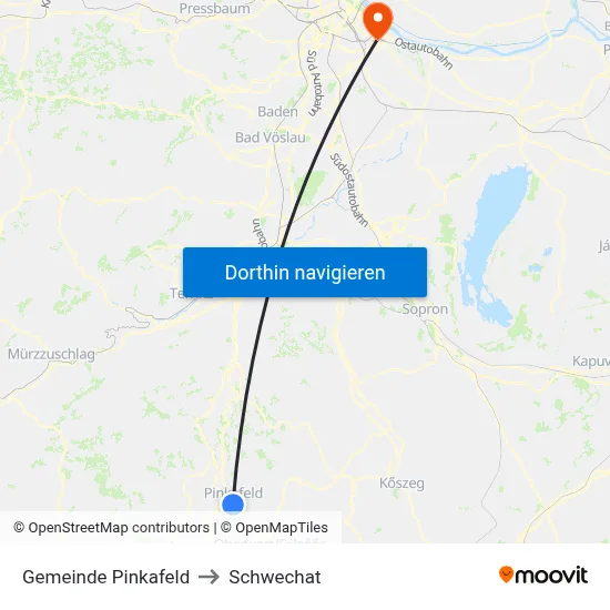 Gemeinde Pinkafeld to Schwechat map