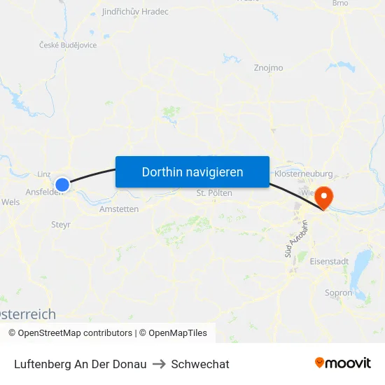 Luftenberg An Der Donau to Schwechat map