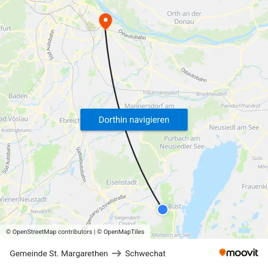 Gemeinde St. Margarethen to Schwechat map