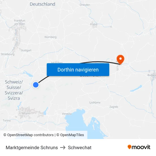 Marktgemeinde Schruns to Schwechat map