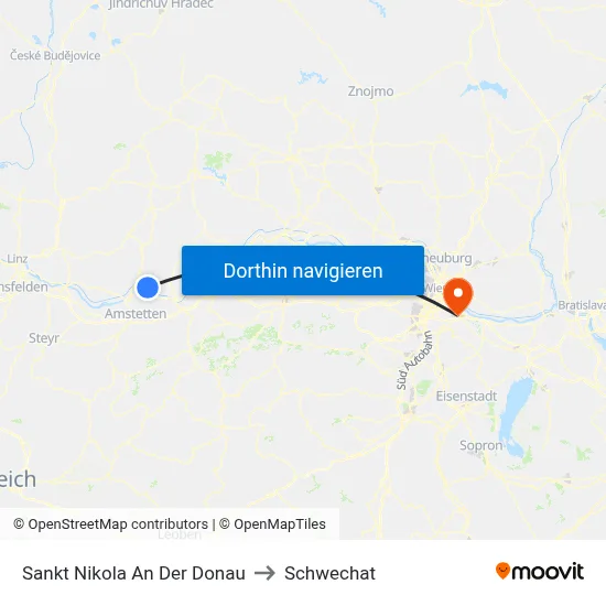 Sankt Nikola An Der Donau to Schwechat map