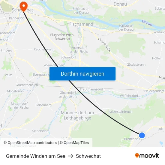 Gemeinde Winden am See to Schwechat map
