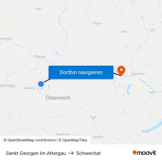 Sankt Georgen Im Attergau to Schwechat map
