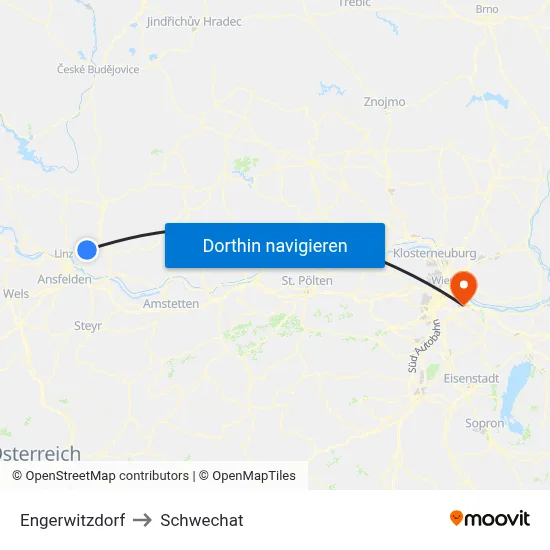 Engerwitzdorf to Schwechat map
