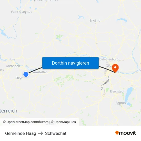 Gemeinde Haag to Schwechat map