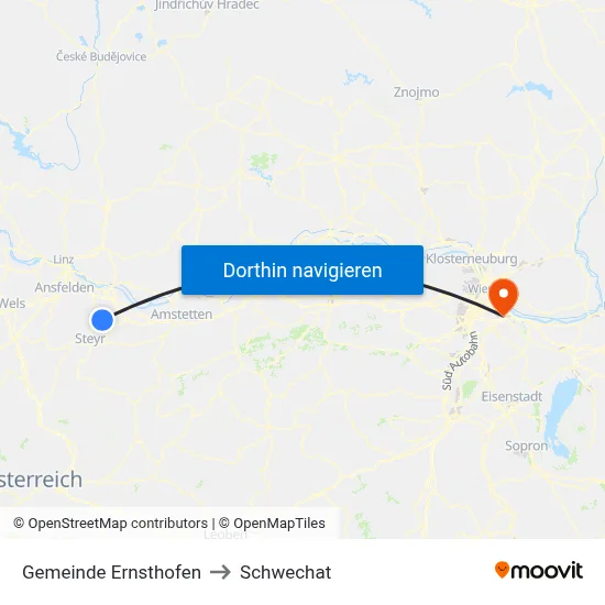 Gemeinde Ernsthofen to Schwechat map