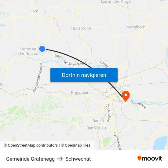 Gemeinde Grafenegg to Schwechat map