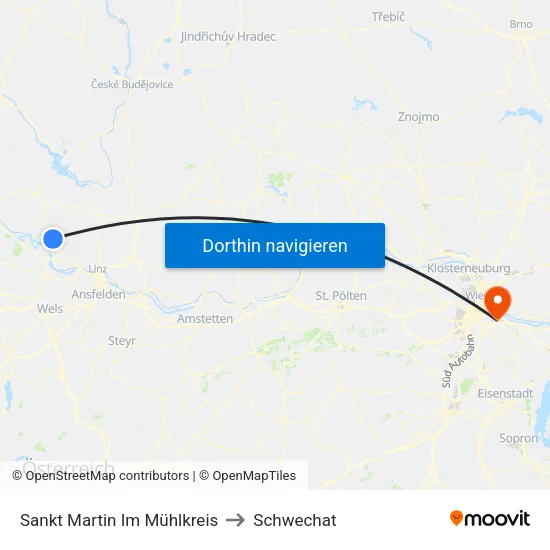 Sankt Martin Im Mühlkreis to Schwechat map