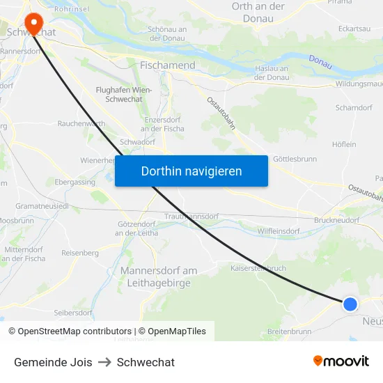Gemeinde Jois to Schwechat map