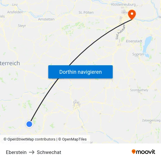 Eberstein to Schwechat map