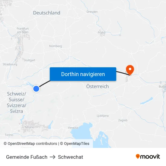 Gemeinde Fußach to Schwechat map