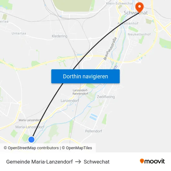 Gemeinde Maria-Lanzendorf to Schwechat map