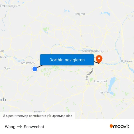 Wang to Schwechat map