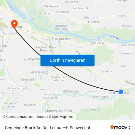 Gemeinde Bruck An Der Leitha to Schwechat map