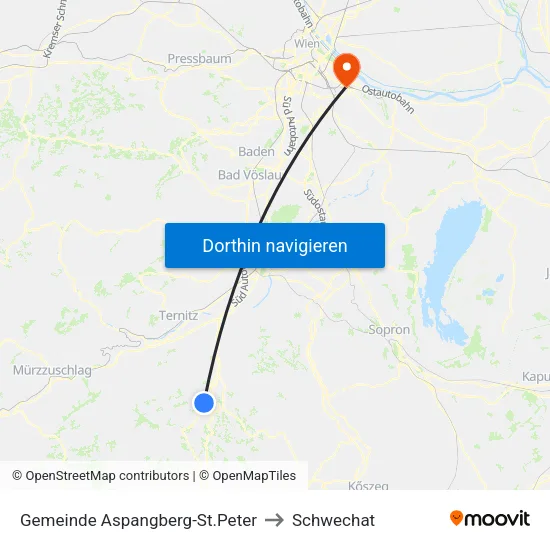 Gemeinde Aspangberg-St.Peter to Schwechat map