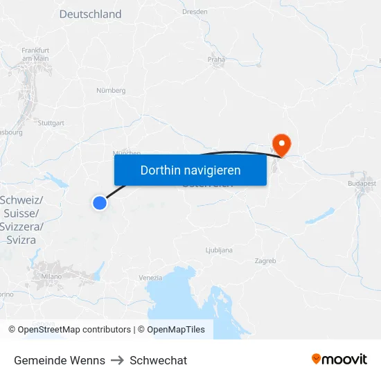 Gemeinde Wenns to Schwechat map