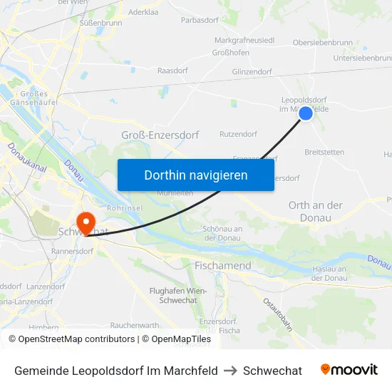 Gemeinde Leopoldsdorf Im Marchfeld to Schwechat map