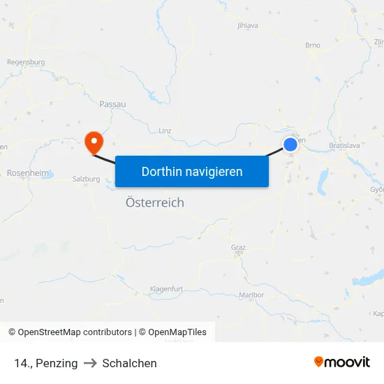 14., Penzing to Schalchen map