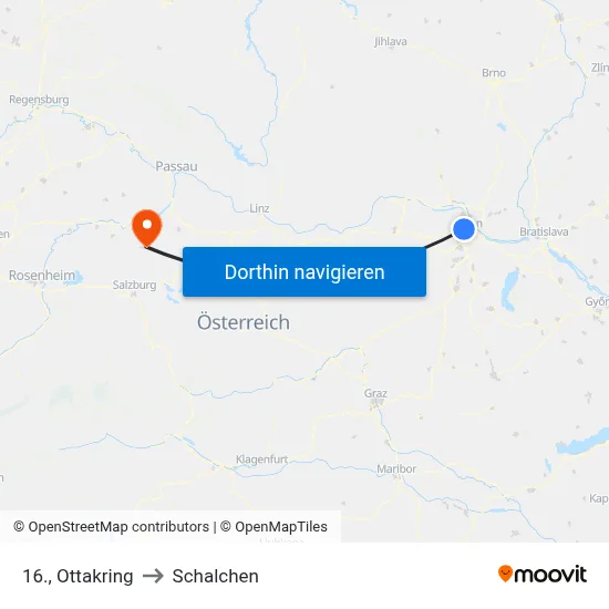 16., Ottakring to Schalchen map