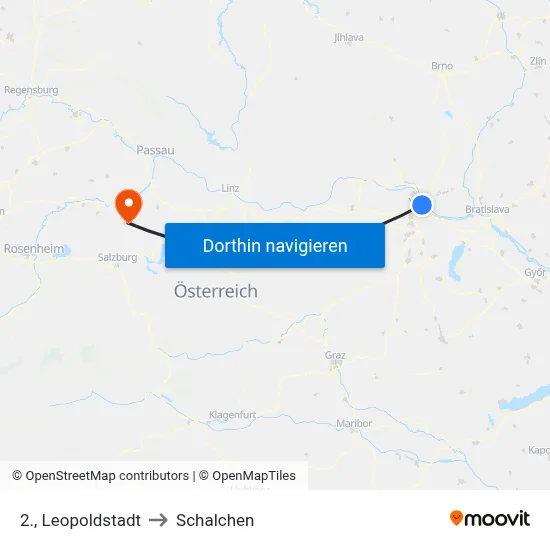 2., Leopoldstadt to Schalchen map