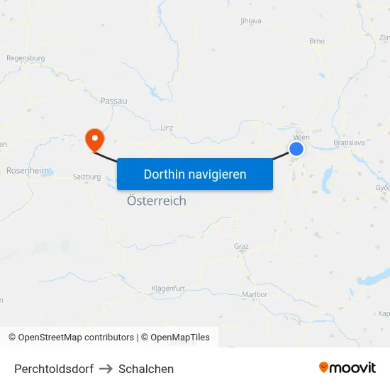 Perchtoldsdorf to Schalchen map