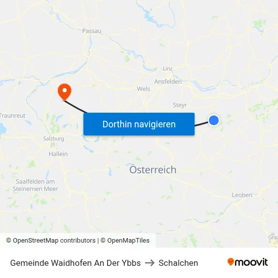 Gemeinde Waidhofen An Der Ybbs to Schalchen map