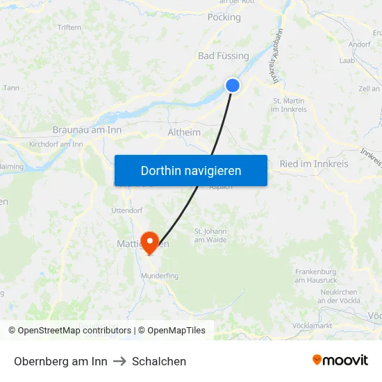 Obernberg am Inn to Schalchen map