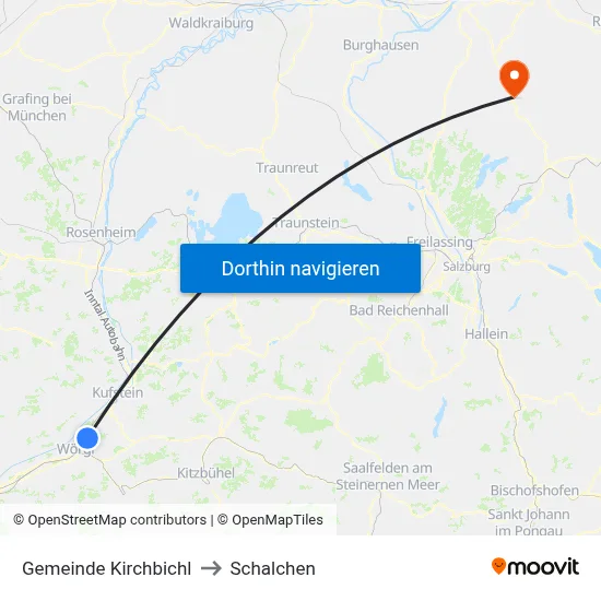 Gemeinde Kirchbichl to Schalchen map