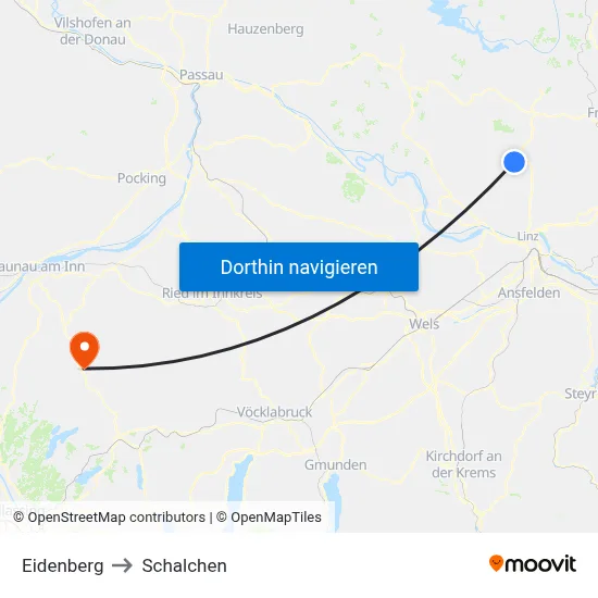 Eidenberg to Schalchen map