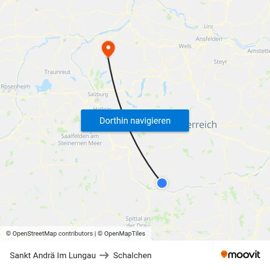 Sankt Andrä Im Lungau to Schalchen map