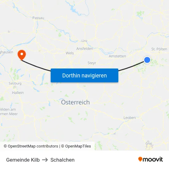 Gemeinde Kilb to Schalchen map