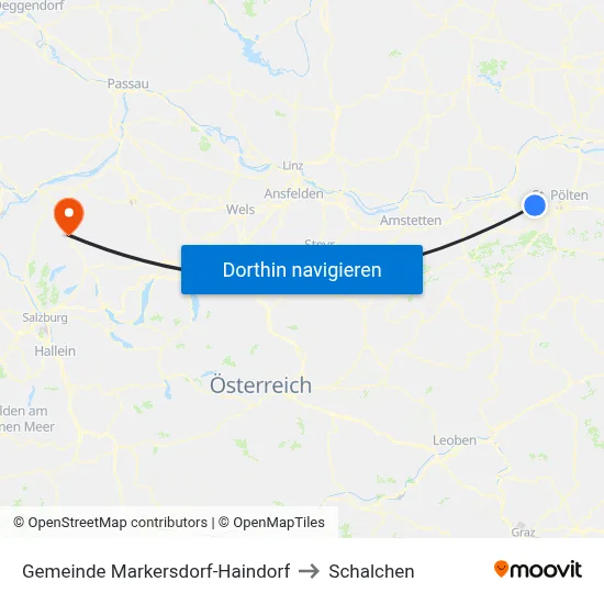 Gemeinde Markersdorf-Haindorf to Schalchen map