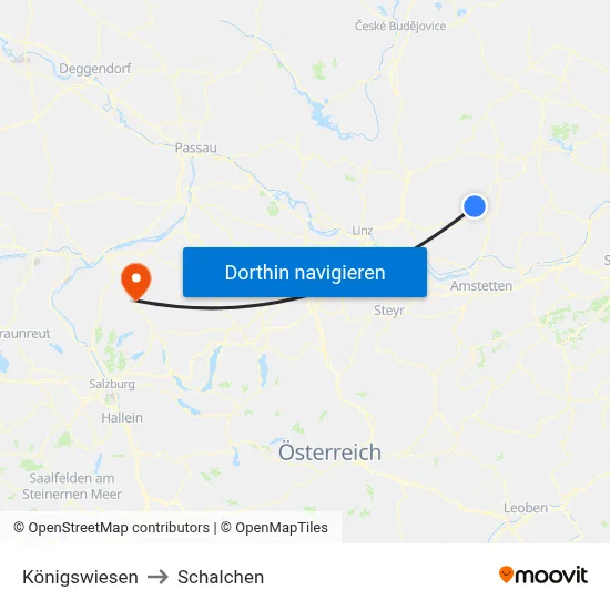 Königswiesen to Schalchen map