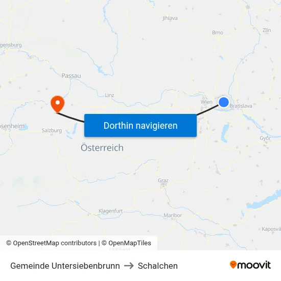 Gemeinde Untersiebenbrunn to Schalchen map