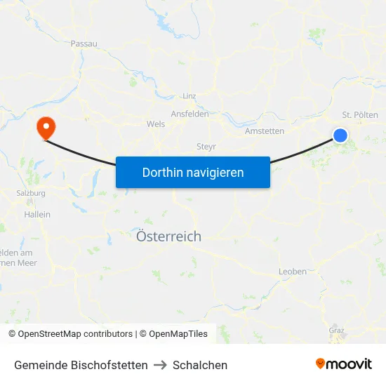 Gemeinde Bischofstetten to Schalchen map