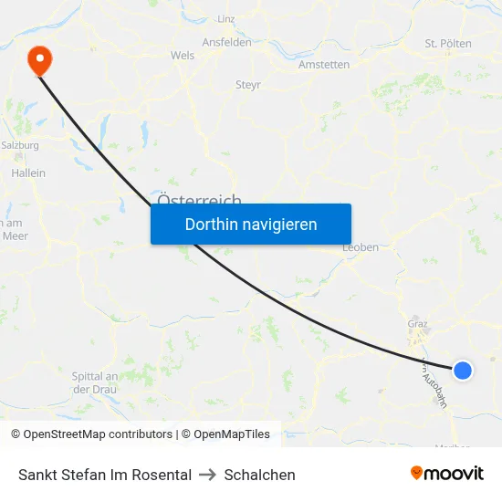 Sankt Stefan Im Rosental to Schalchen map