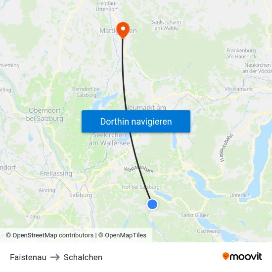 Faistenau to Schalchen map