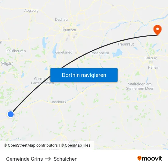 Gemeinde Grins to Schalchen map