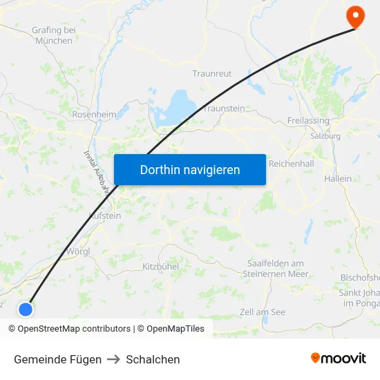 Gemeinde Fügen to Schalchen map