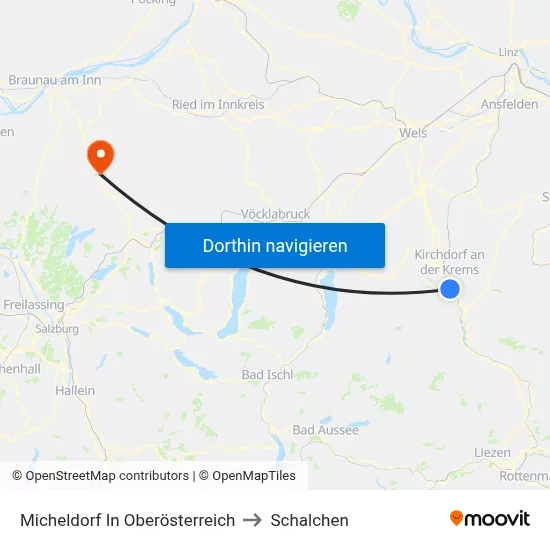 Micheldorf In Oberösterreich to Schalchen map
