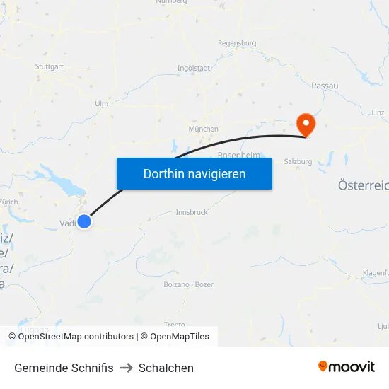 Gemeinde Schnifis to Schalchen map