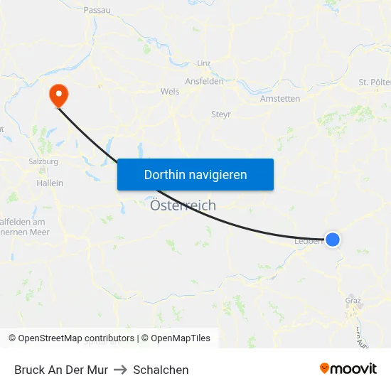 Bruck An Der Mur to Schalchen map
